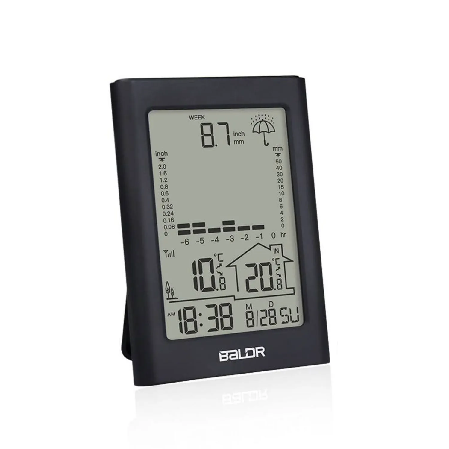 BALDR Thermometer Wireless Digital Weather Station with Rain Gauge