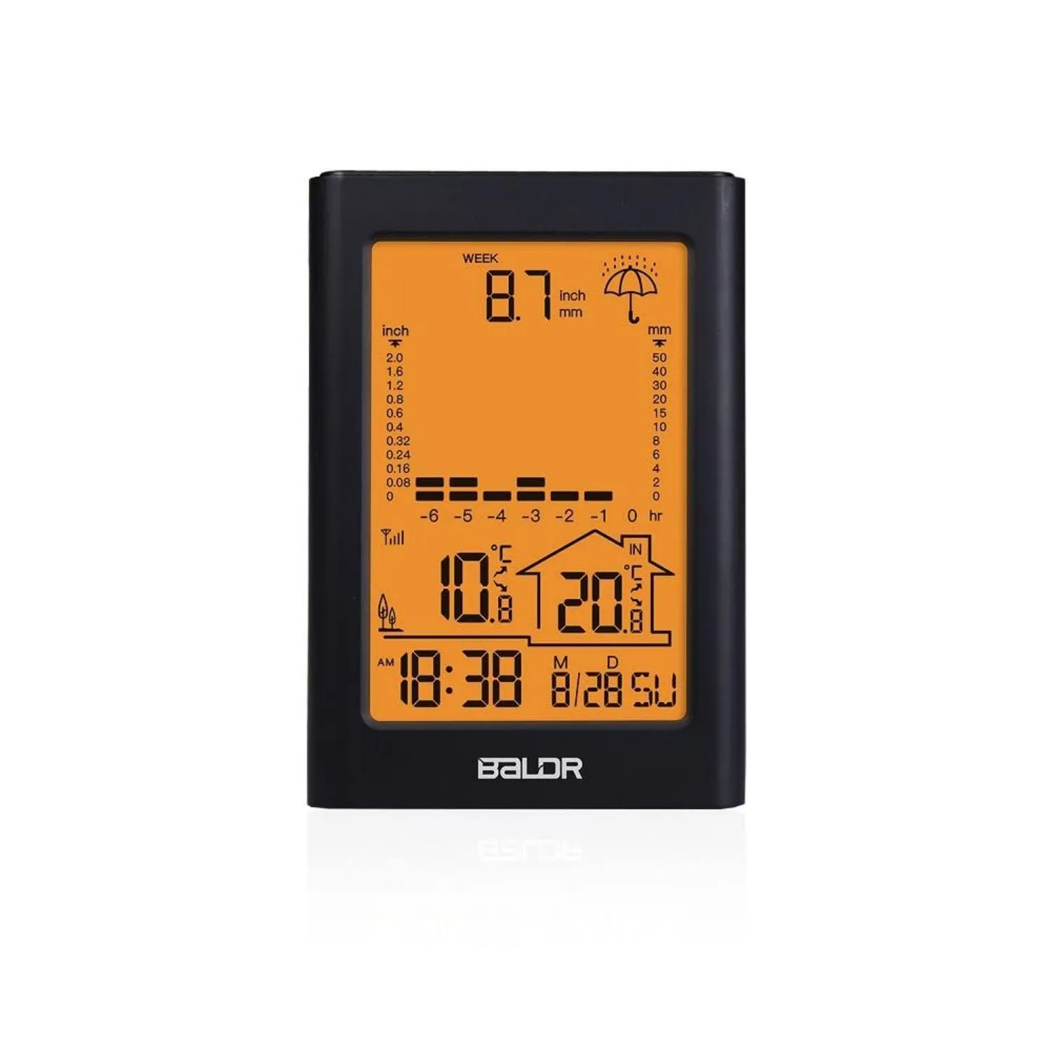 BALDR Thermometer Wireless Digital Weather Station with Rain Gauge