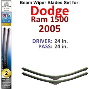 Beam Wiper Blades for 2005 Dodge Ram 1500 (Set of 2)