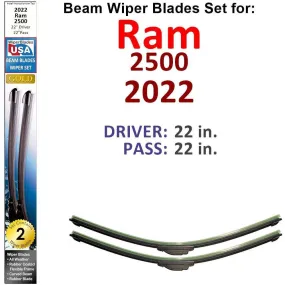 Beam Wiper Blades for 2022 Ram 2500 (Set of 2)