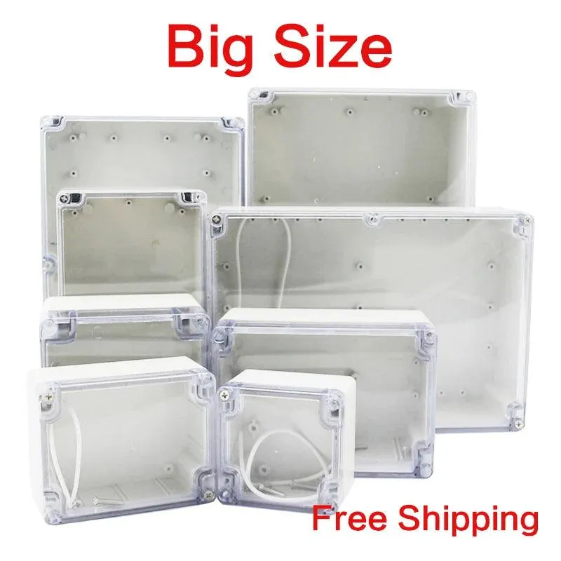 Big Size Vislble Waterproof Outdoor Enclosure Transparent Plastic Box Electronic Project Case Instrument Electrical Junction Box