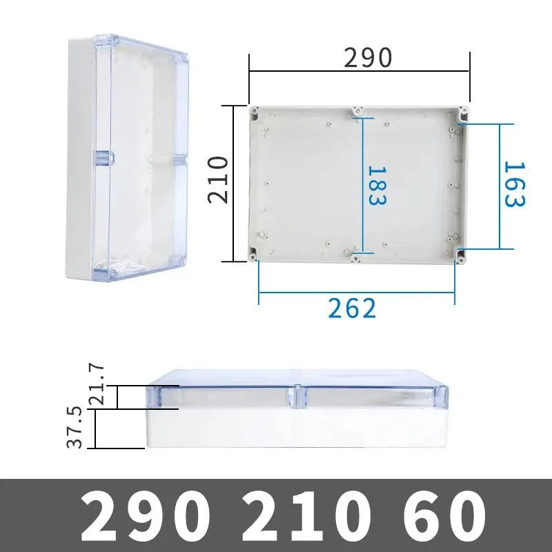 Big Size Vislble Waterproof Outdoor Enclosure Transparent Plastic Box Electronic Project Case Instrument Electrical Junction Box