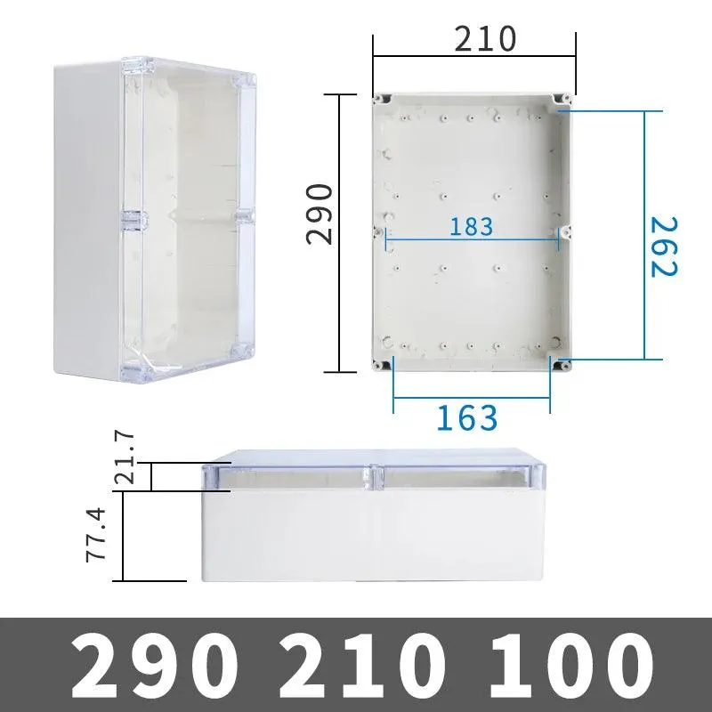 Big Size Vislble Waterproof Outdoor Enclosure Transparent Plastic Box Electronic Project Case Instrument Electrical Junction Box