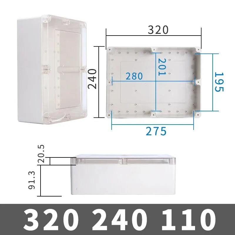 Big Size Vislble Waterproof Outdoor Enclosure Transparent Plastic Box Electronic Project Case Instrument Electrical Junction Box