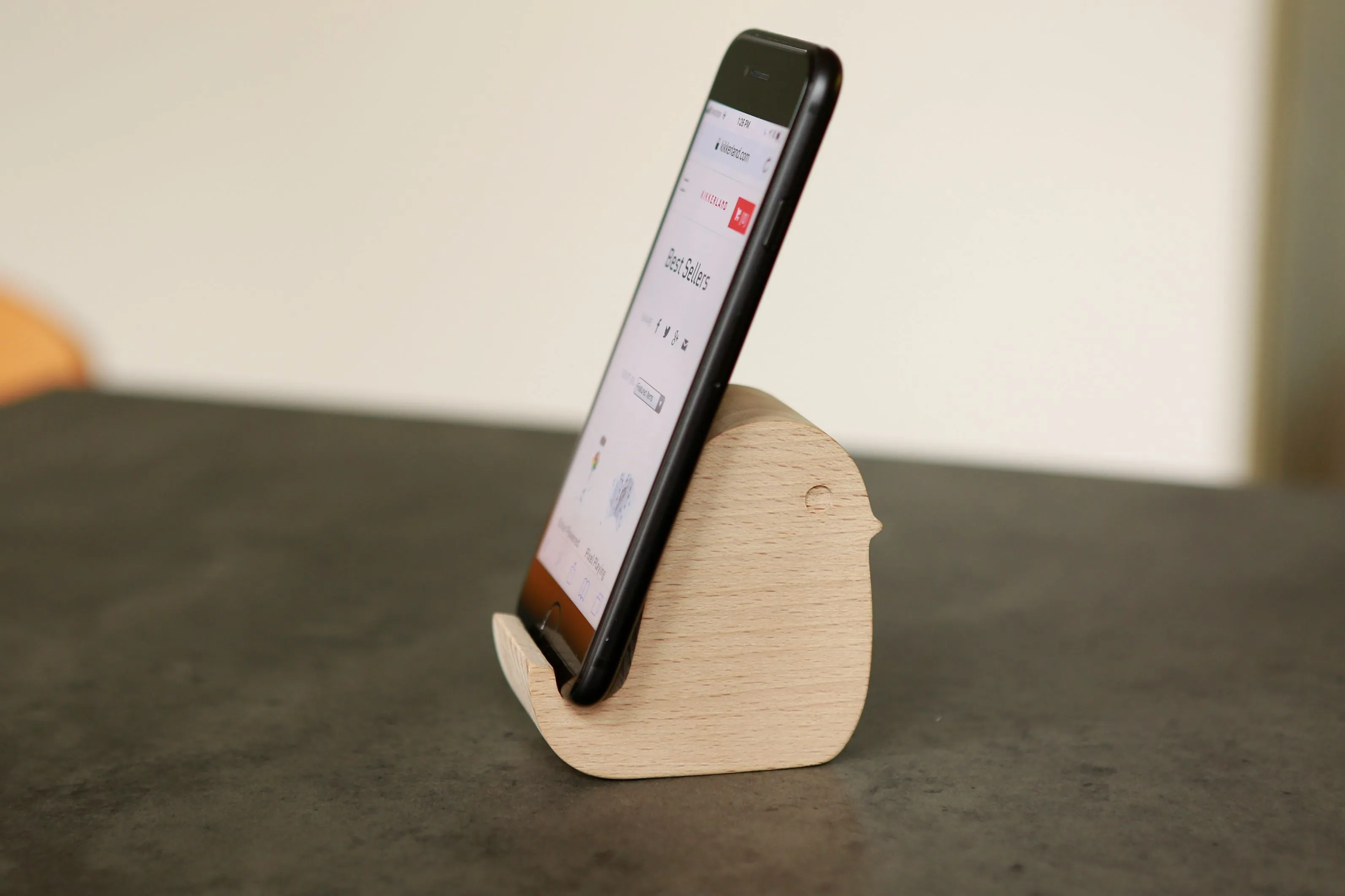 Bird Beechwood Phone Stand