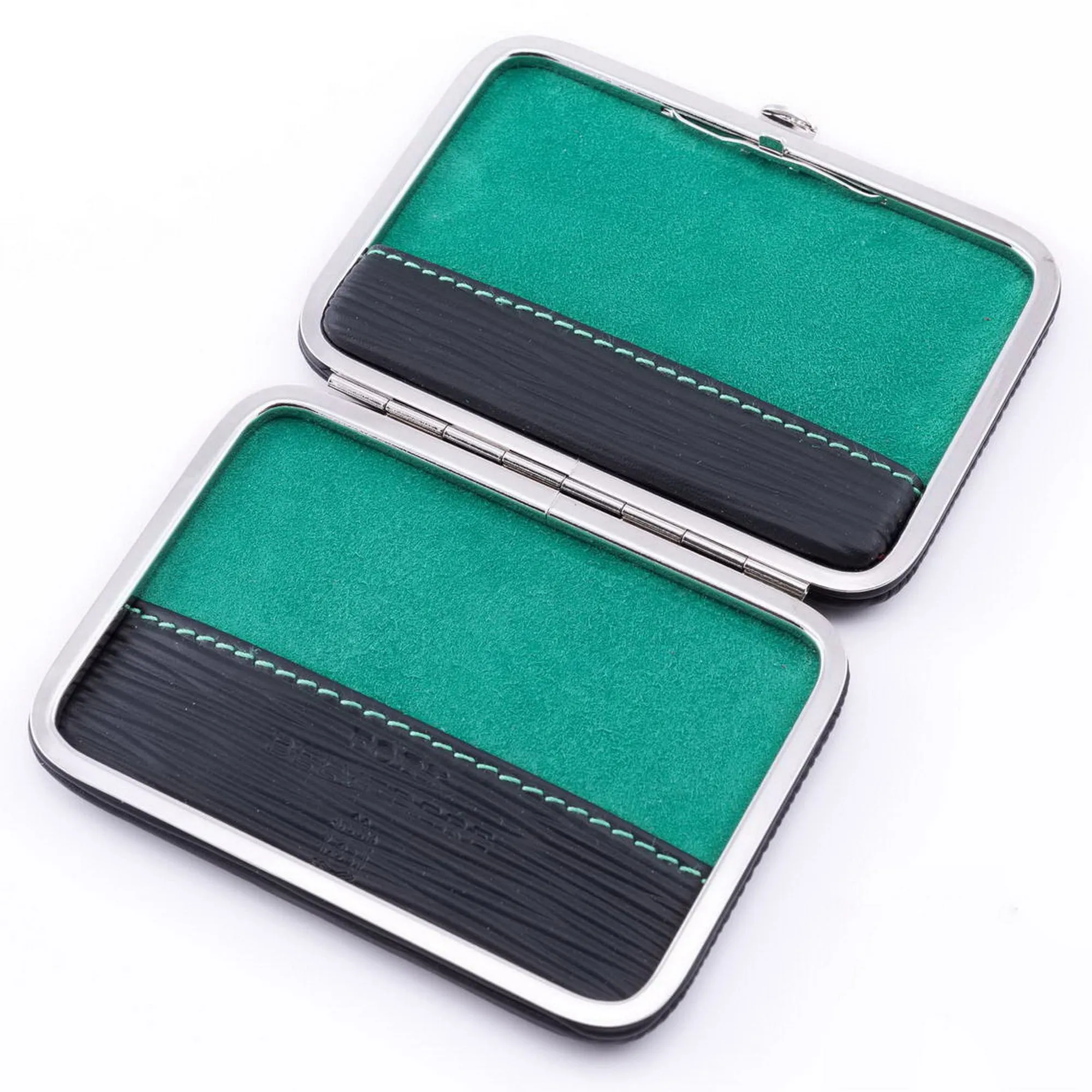 Black & Green Leather Business Card Case