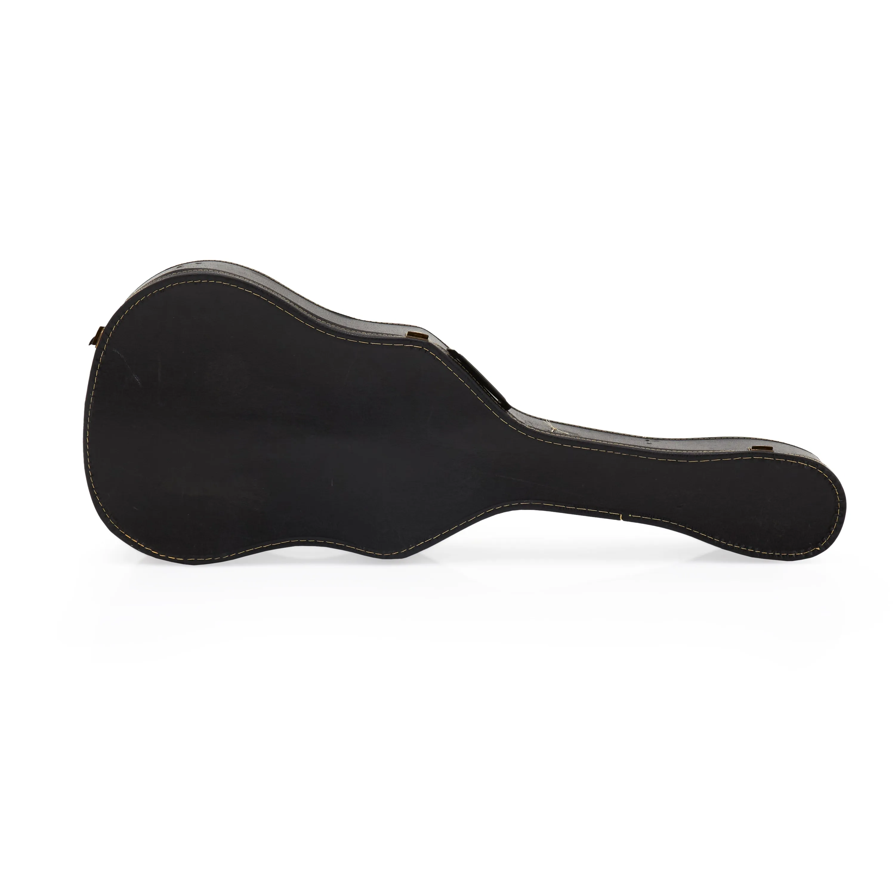 Black Leather Guitar Case White Stitching