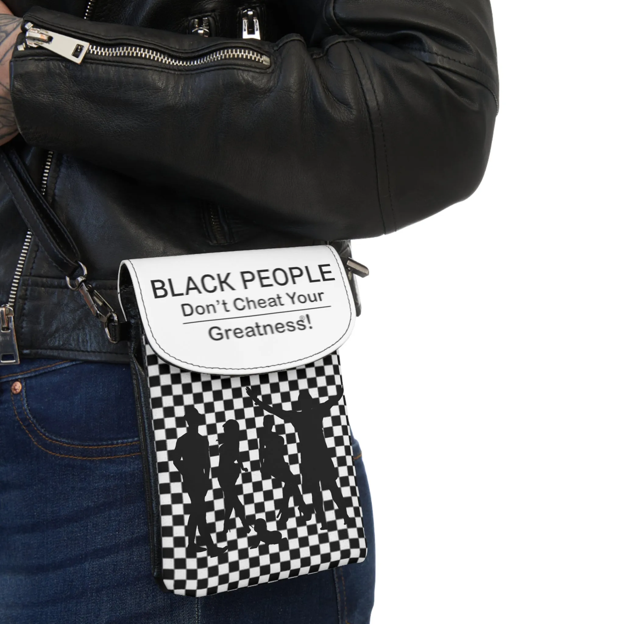 Black People Small Cell Phone Wallet