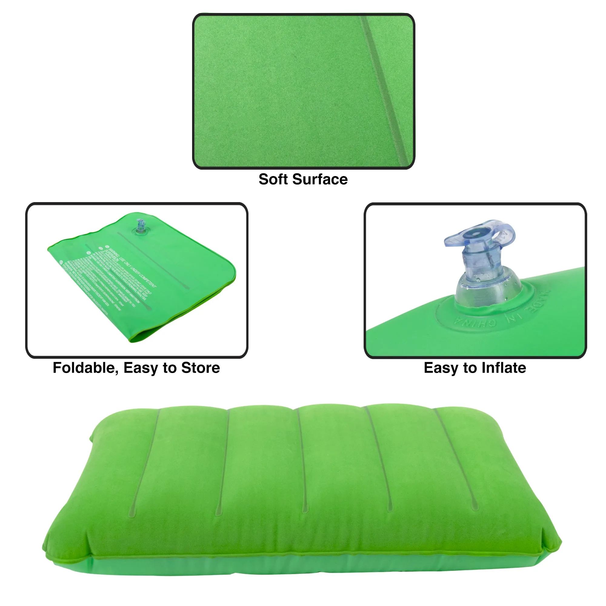 Blow-Up Inflatable Pillow - Assorted Colors