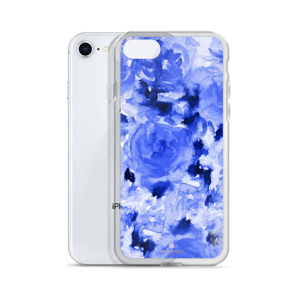 Blue Floral Rose iPhone Case, iPhone X | XS | XR | XS Max | 8 | 8  Phone Case-Made in USA/EU