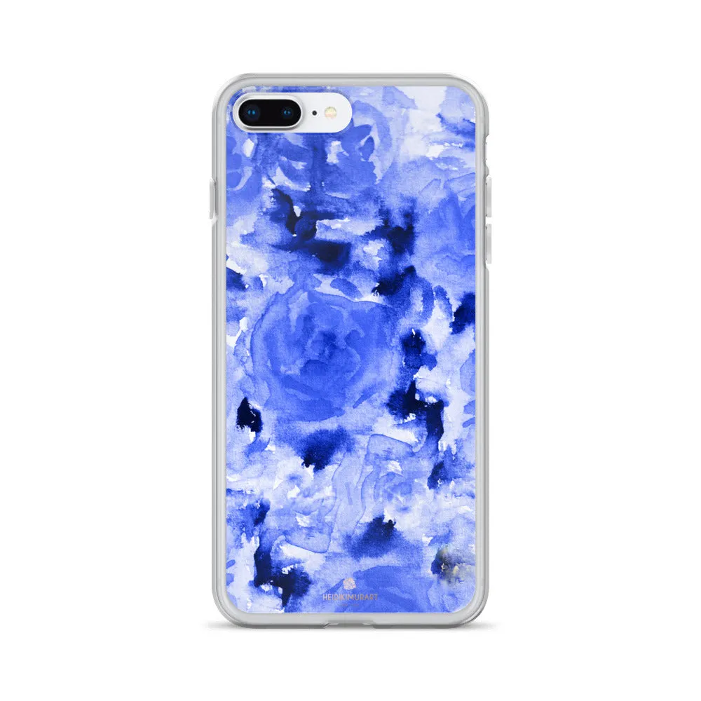 Blue Floral Rose iPhone Case, iPhone X | XS | XR | XS Max | 8 | 8  Phone Case-Made in USA/EU