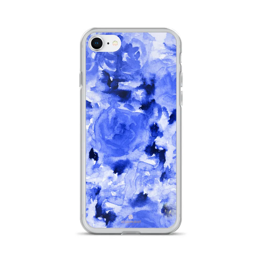 Blue Floral Rose iPhone Case, iPhone X | XS | XR | XS Max | 8 | 8  Phone Case-Made in USA/EU