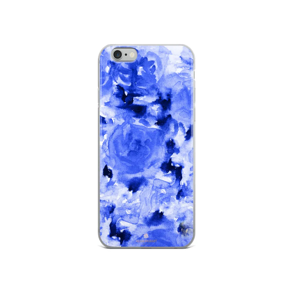 Blue Floral Rose iPhone Case, iPhone X | XS | XR | XS Max | 8 | 8  Phone Case-Made in USA/EU