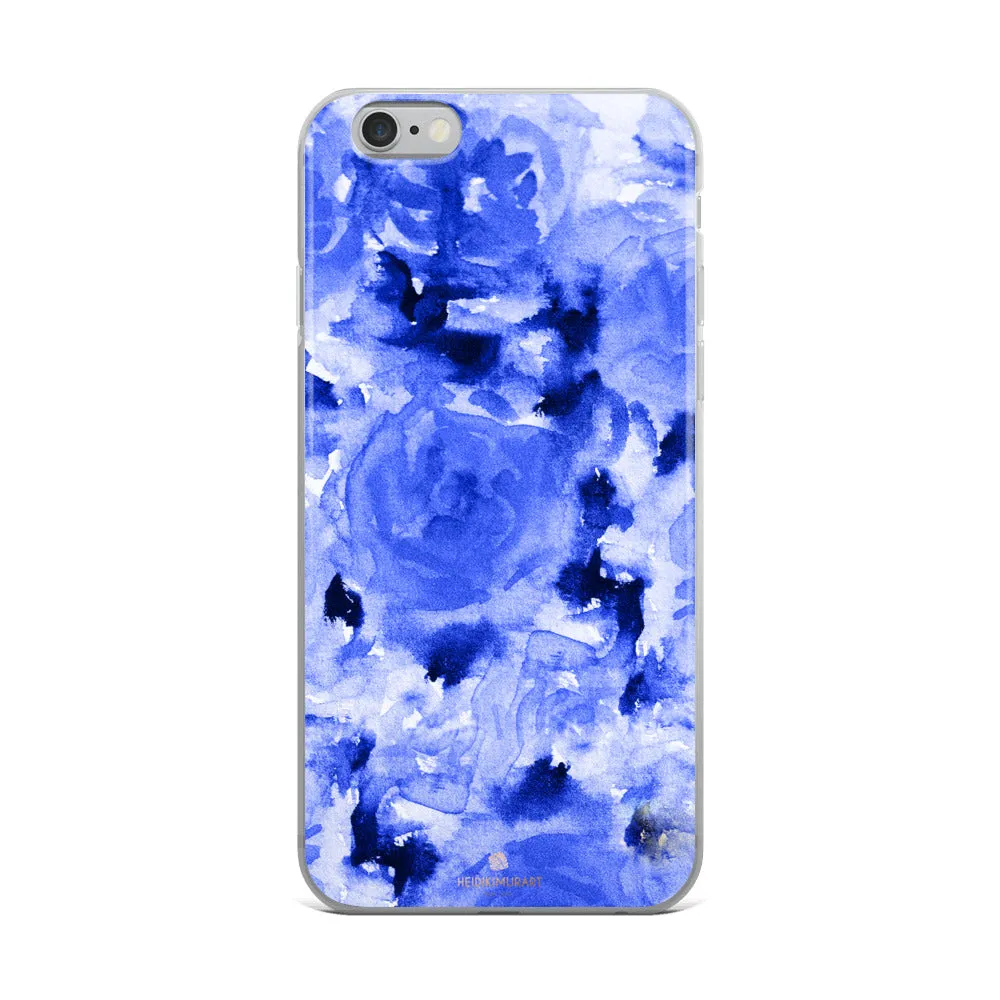 Blue Floral Rose iPhone Case, iPhone X | XS | XR | XS Max | 8 | 8  Phone Case-Made in USA/EU