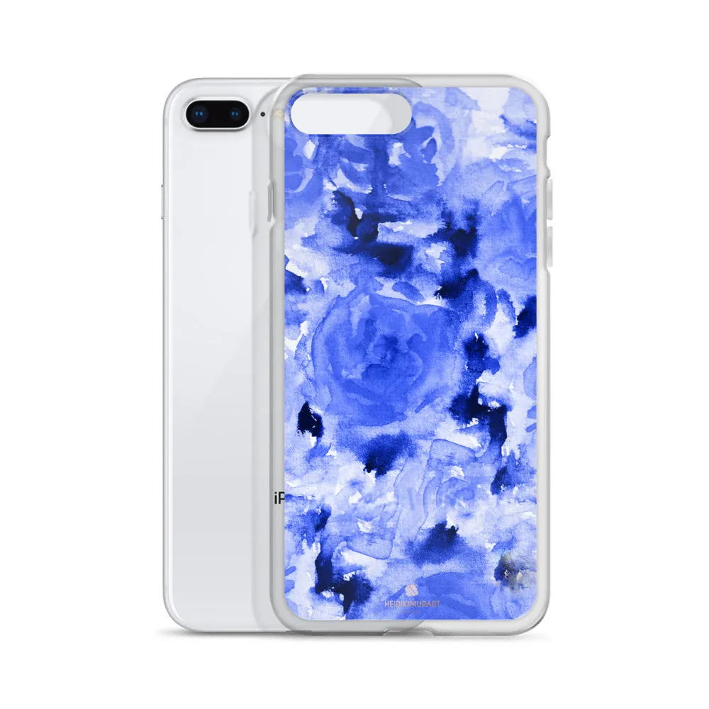 Blue Floral Rose iPhone Case, iPhone X | XS | XR | XS Max | 8 | 8  Phone Case-Made in USA/EU