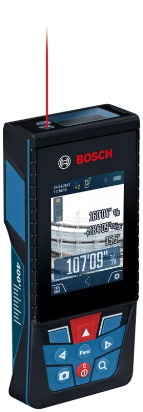 Bosch BLAZE Outdoor Series GLM400CL Laser Measure with Camera, 400 ft,  /-1/16 in Accuracy :EA: QUANTITY: 1