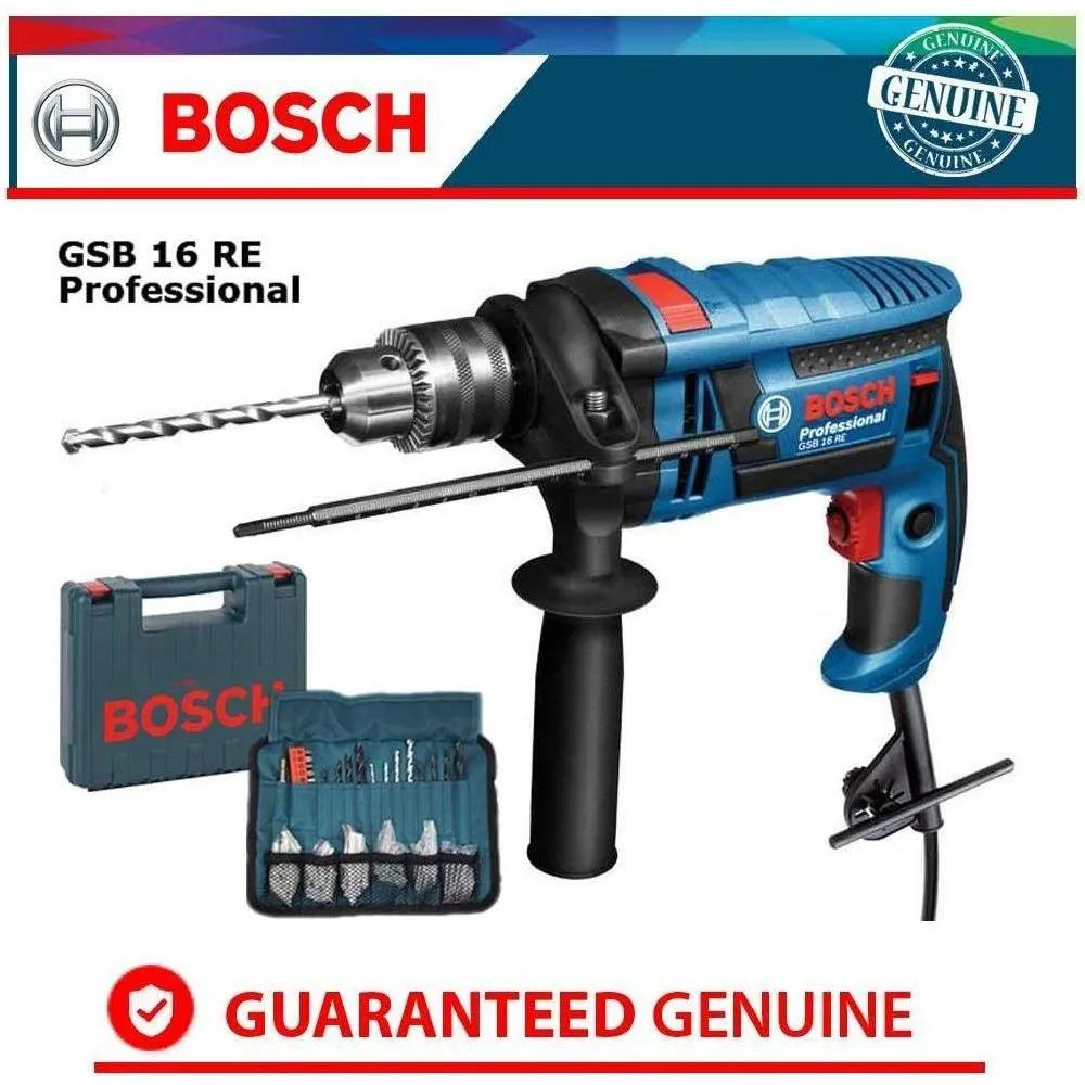 Bosch GSB 16 RE Impact Drill (Wrap) with 100 pcs Accessories 5/8" (16mm) 750W