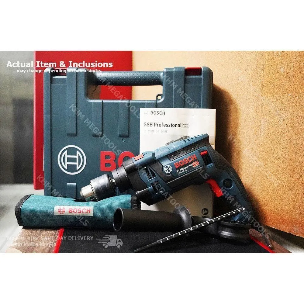 Bosch GSB 16 RE Impact Drill (Wrap) with 100 pcs Accessories 5/8" (16mm) 750W