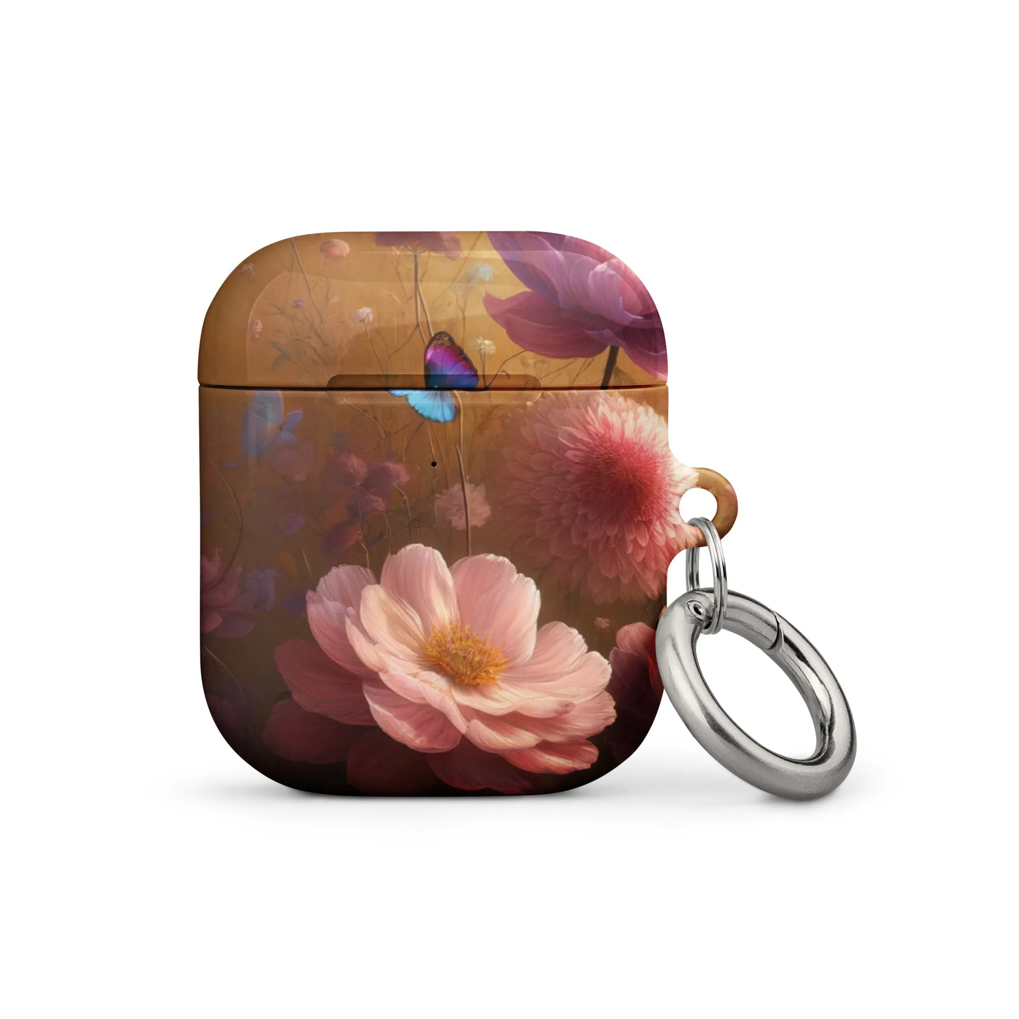 Botanical Butterfly AirPods® Case | Impact-Resistant Polycarbonate | Metal Carabiner | Scratch & Drop Protection