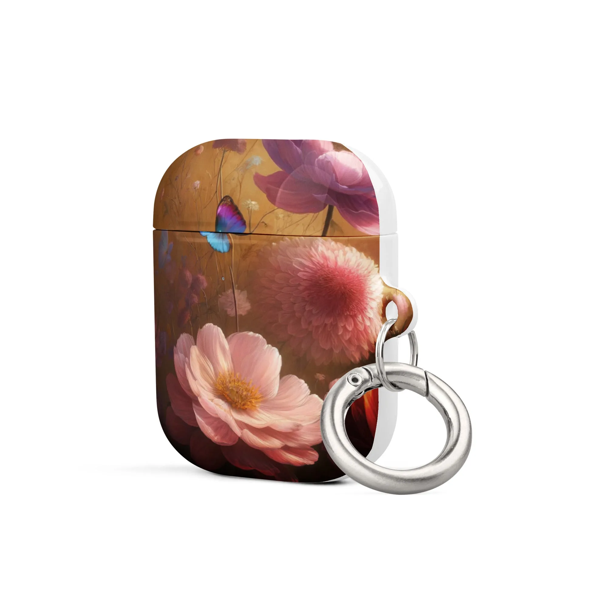 Botanical Butterfly AirPods® Case | Impact-Resistant Polycarbonate | Metal Carabiner | Scratch & Drop Protection