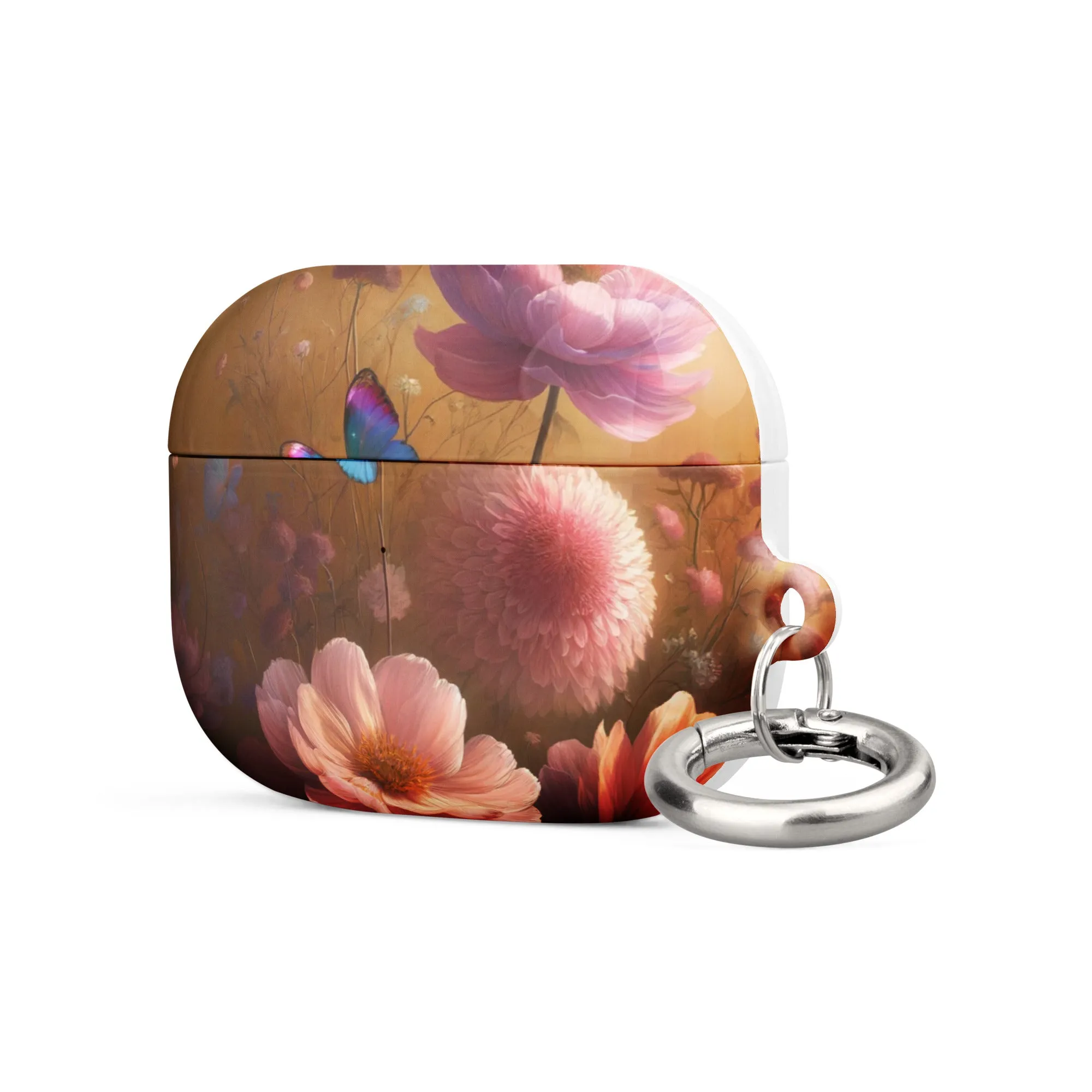 Botanical Butterfly AirPods® Case | Impact-Resistant Polycarbonate | Metal Carabiner | Scratch & Drop Protection