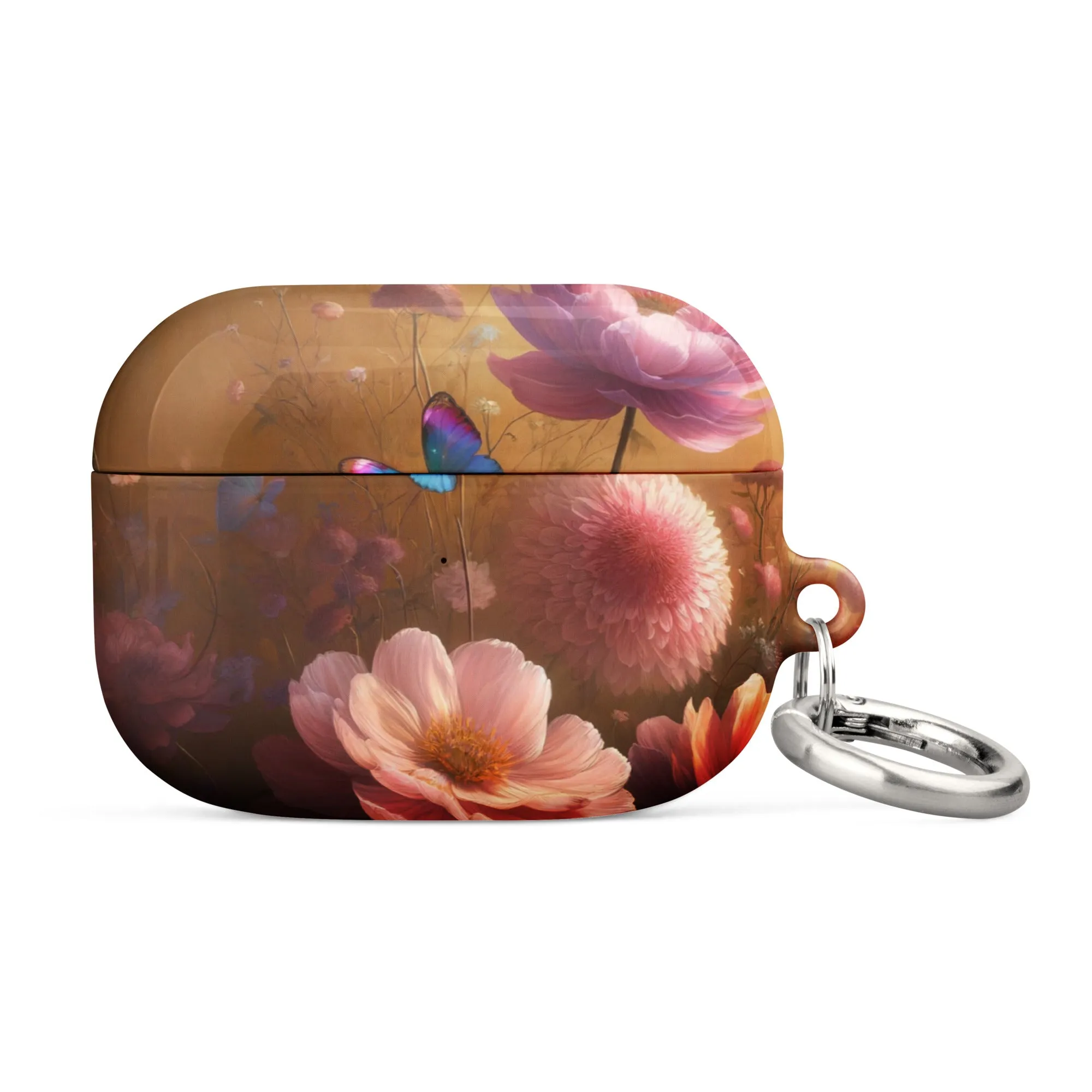 Botanical Butterfly AirPods® Case | Impact-Resistant Polycarbonate | Metal Carabiner | Scratch & Drop Protection