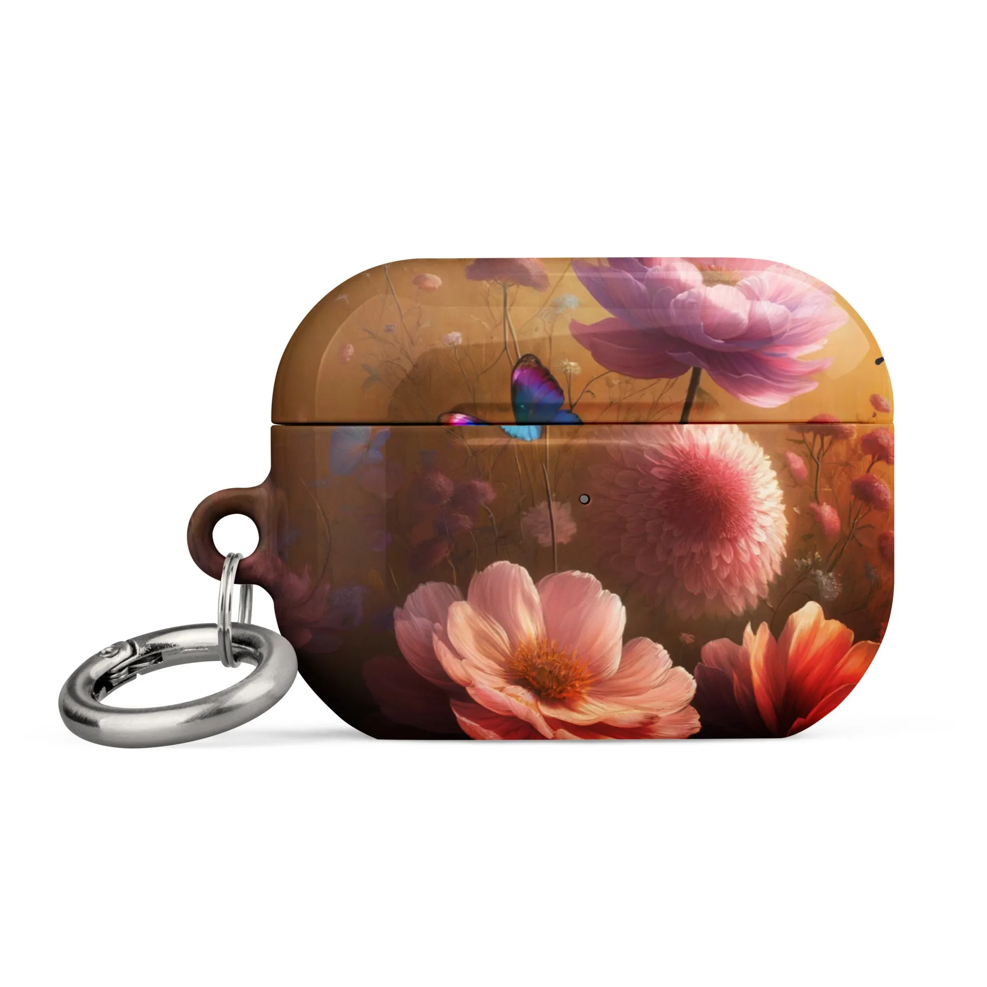 Botanical Butterfly AirPods® Case | Impact-Resistant Polycarbonate | Metal Carabiner | Scratch & Drop Protection