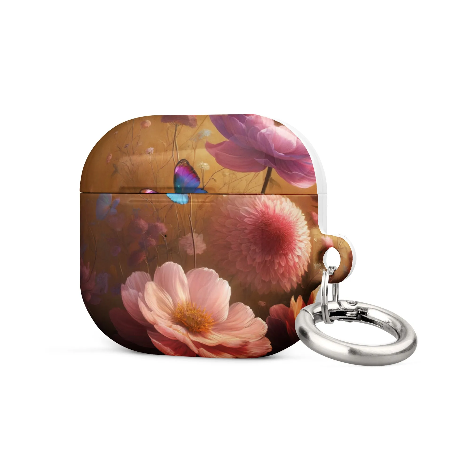 Botanical Butterfly AirPods® Case | Impact-Resistant Polycarbonate | Metal Carabiner | Scratch & Drop Protection