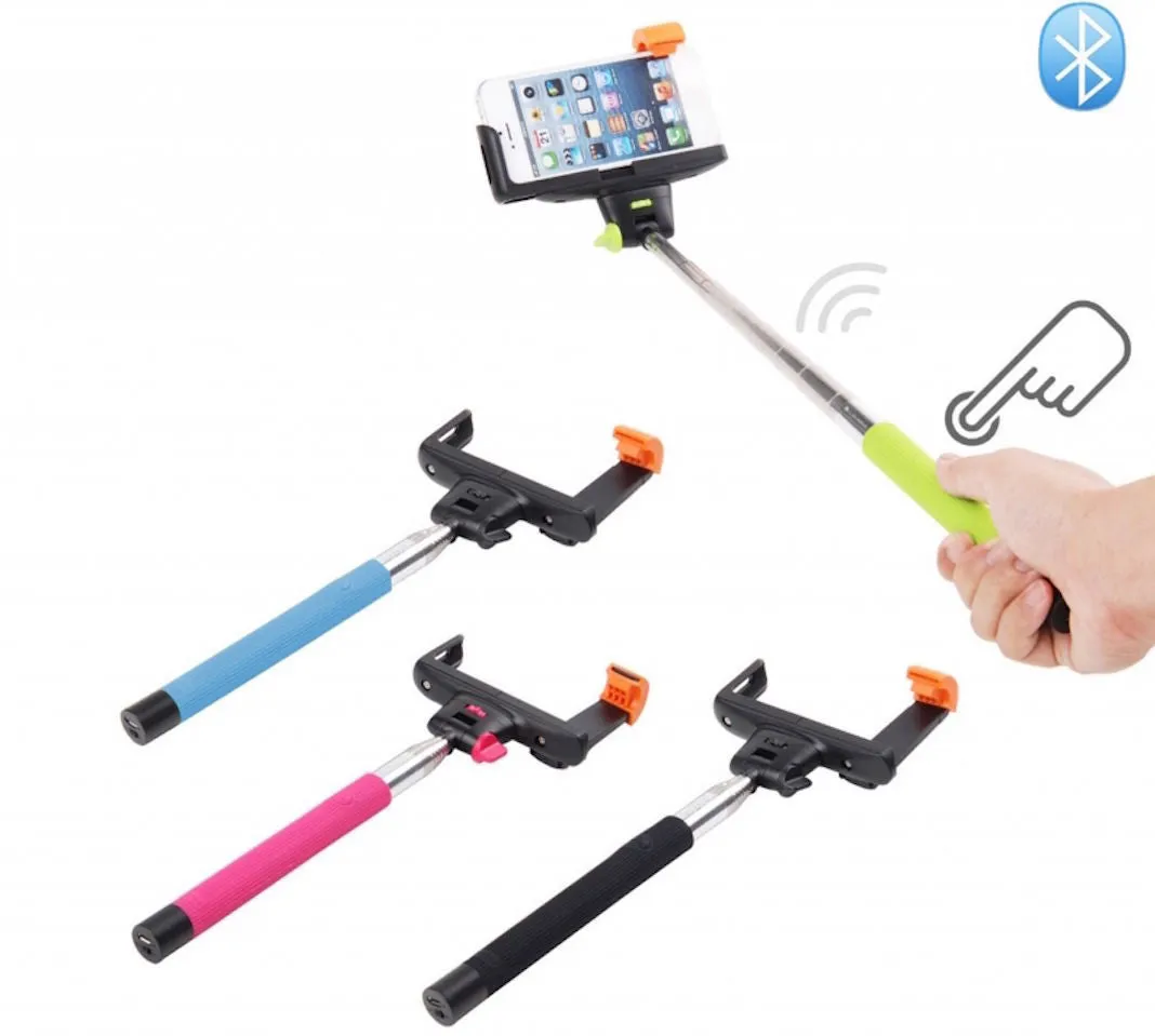 Built in Bluetooth Extendable Selfie Stick Monopod Holder Multi Available - Blue