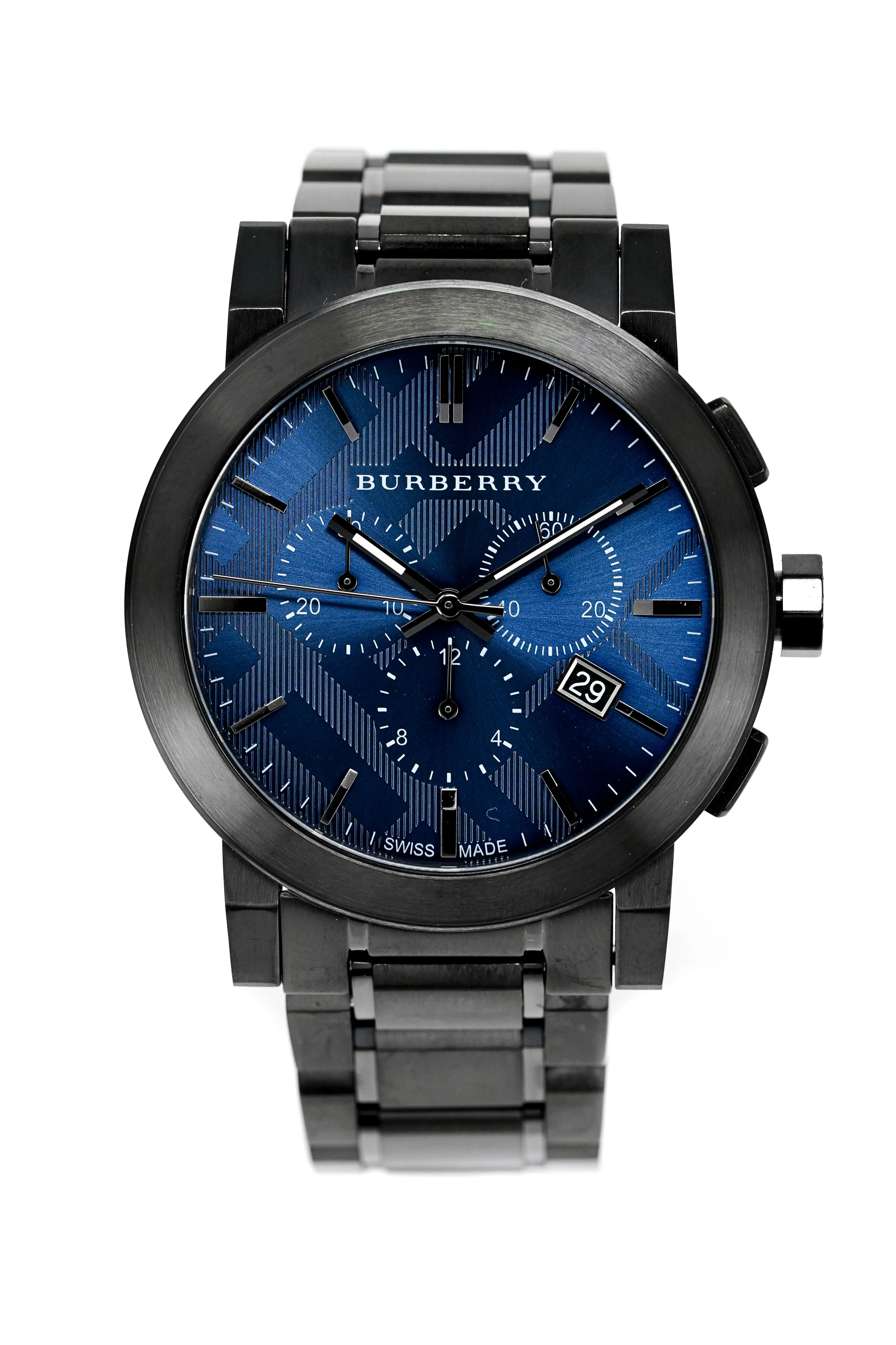 Burberry Men's Watch Chronograph The City 42mm Gun Metal BU9365