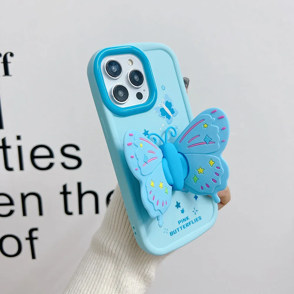 Butterfly Folding Wings Stand Silicone Soft Case - iPhone 12 Pro Max