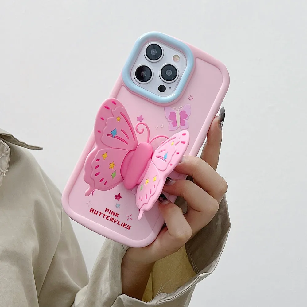 Butterfly Folding Wings Stand Silicone Soft Case - iPhone 12 Pro Max