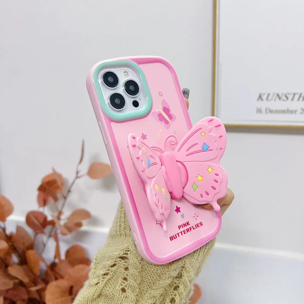 Butterfly Folding Wings Stand Silicone Soft Case - iPhone 12 Pro Max