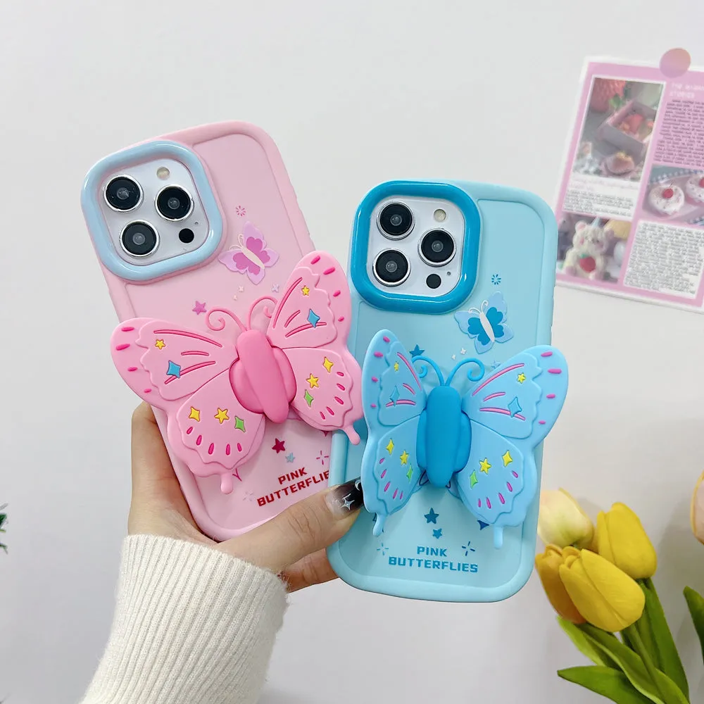 Butterfly Folding Wings Stand Silicone Soft Case - iPhone 12 Pro Max