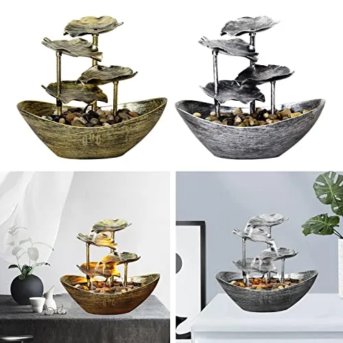 CALANDIS® Relaxation Indoor Tabletop Fountain LED Light for Garden Desktop Decoration Golden