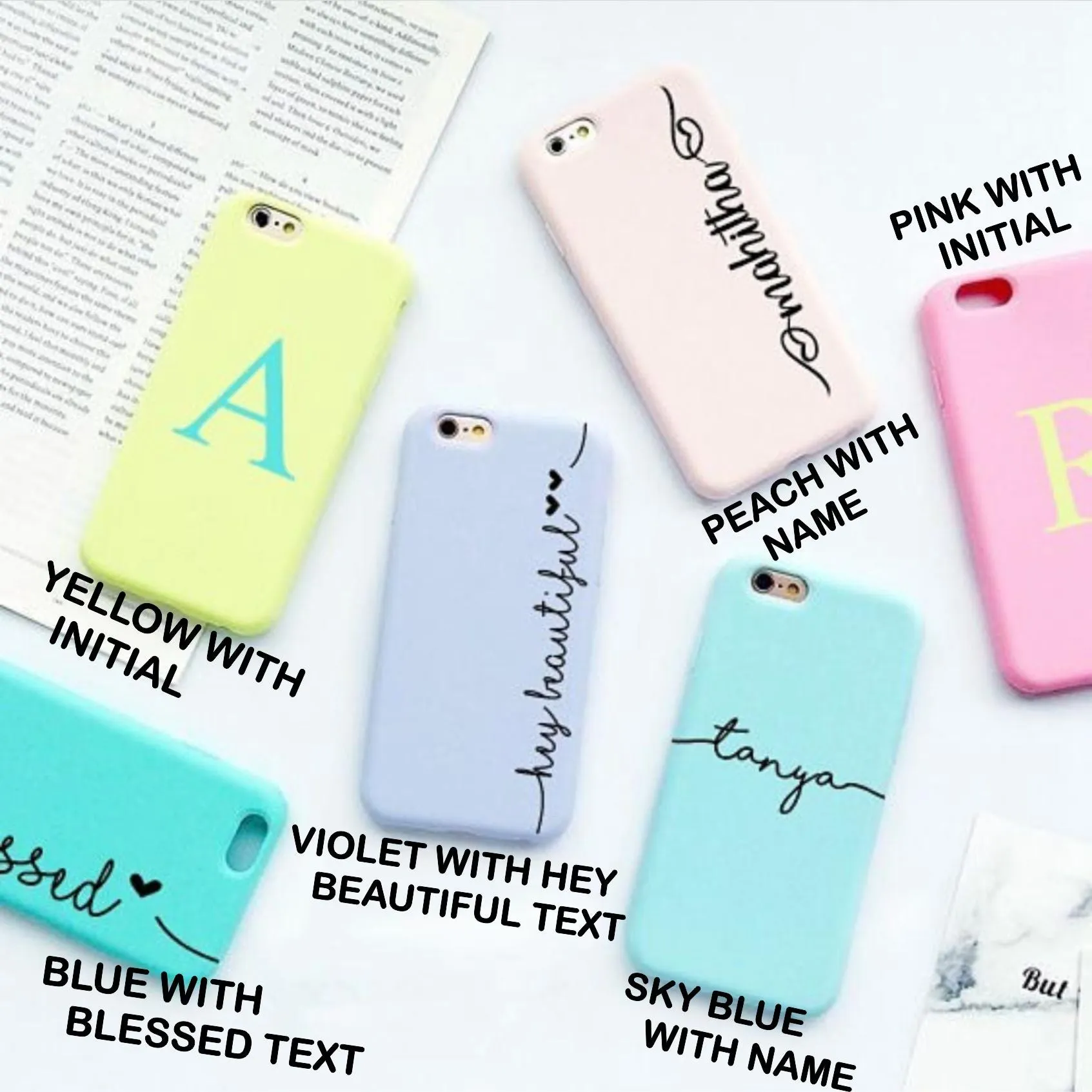 Candy Color Custom Name Slim Case Cover