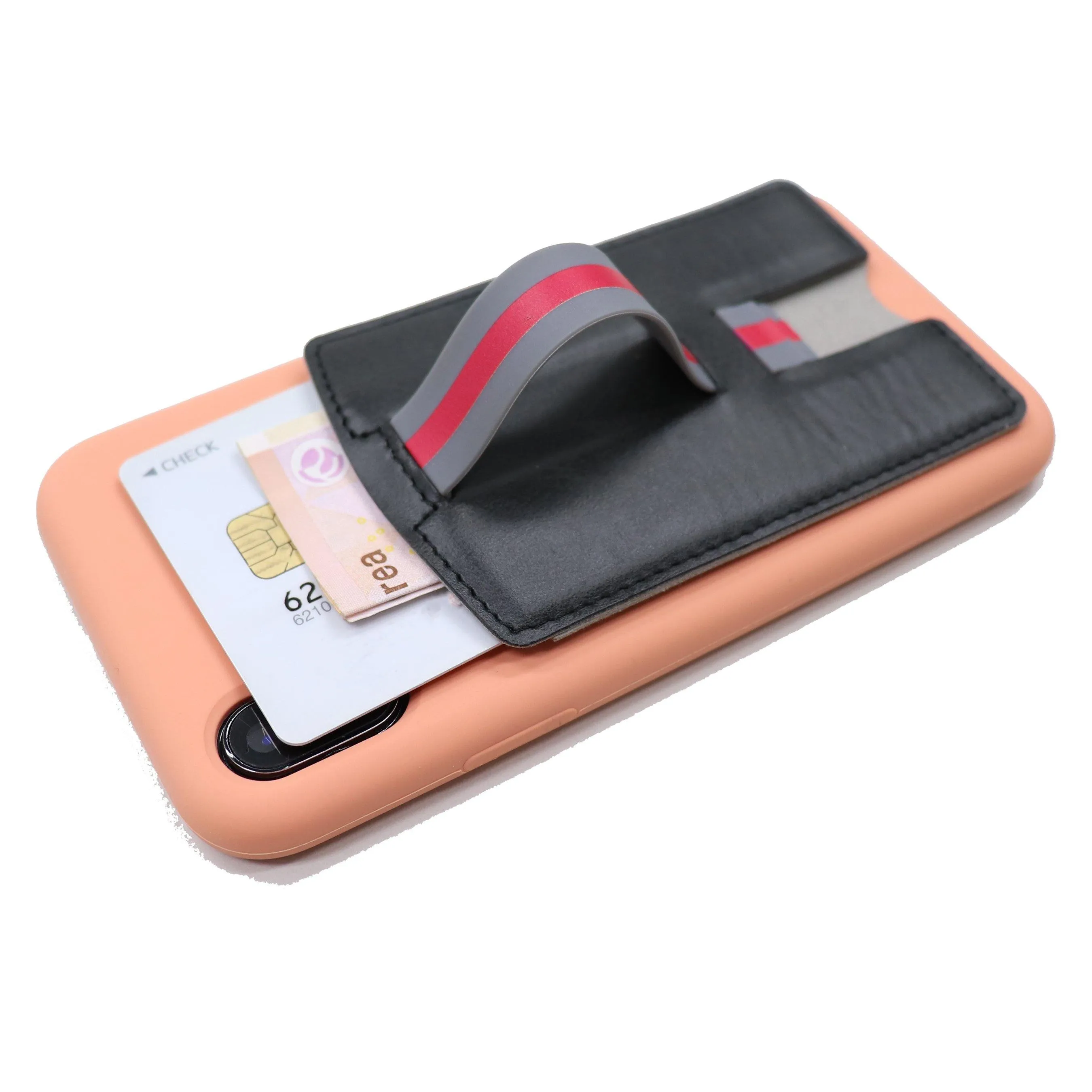 CARI Universal 3 in 1 Phone Wallet with Card Holder, Stand, and Strap - Black