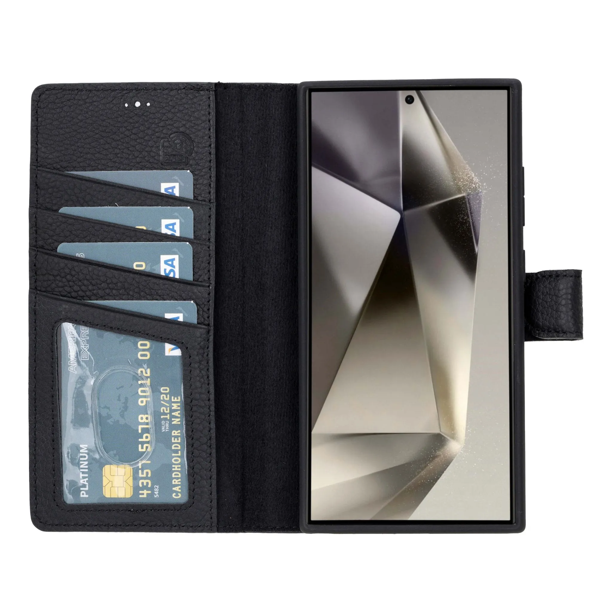 Carter Samsung Galaxy S24 Ultra Wallet Case, Pebble Black