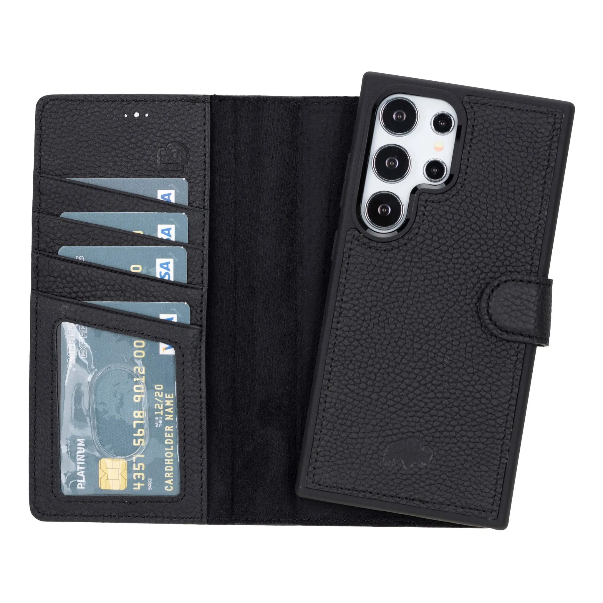 Carter Samsung Galaxy S24 Ultra Wallet Case, Pebble Black