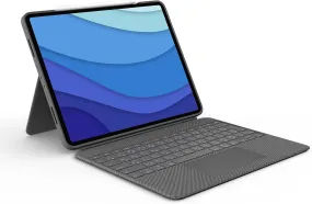 Certified Refurbished - Logitech Combo Touch iPad Pro 12.9" 5th 6th gen 2021 2022 Keyboard Case - Grey