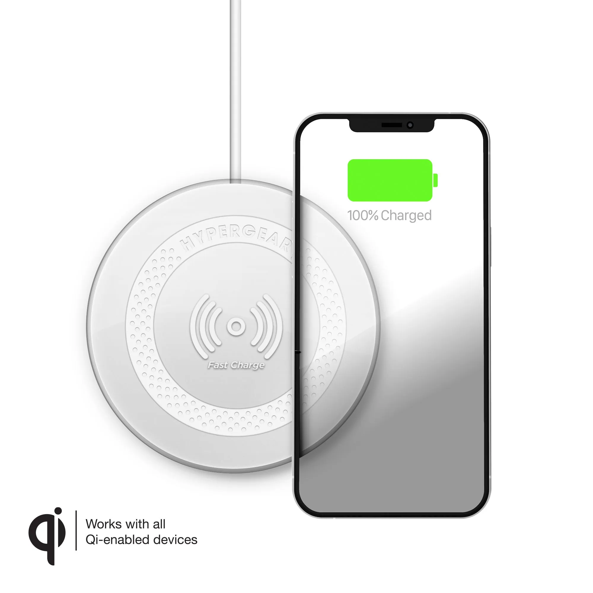 ChargePad Pro 15W Wireless Fast Charger with USB-C Connector |  White