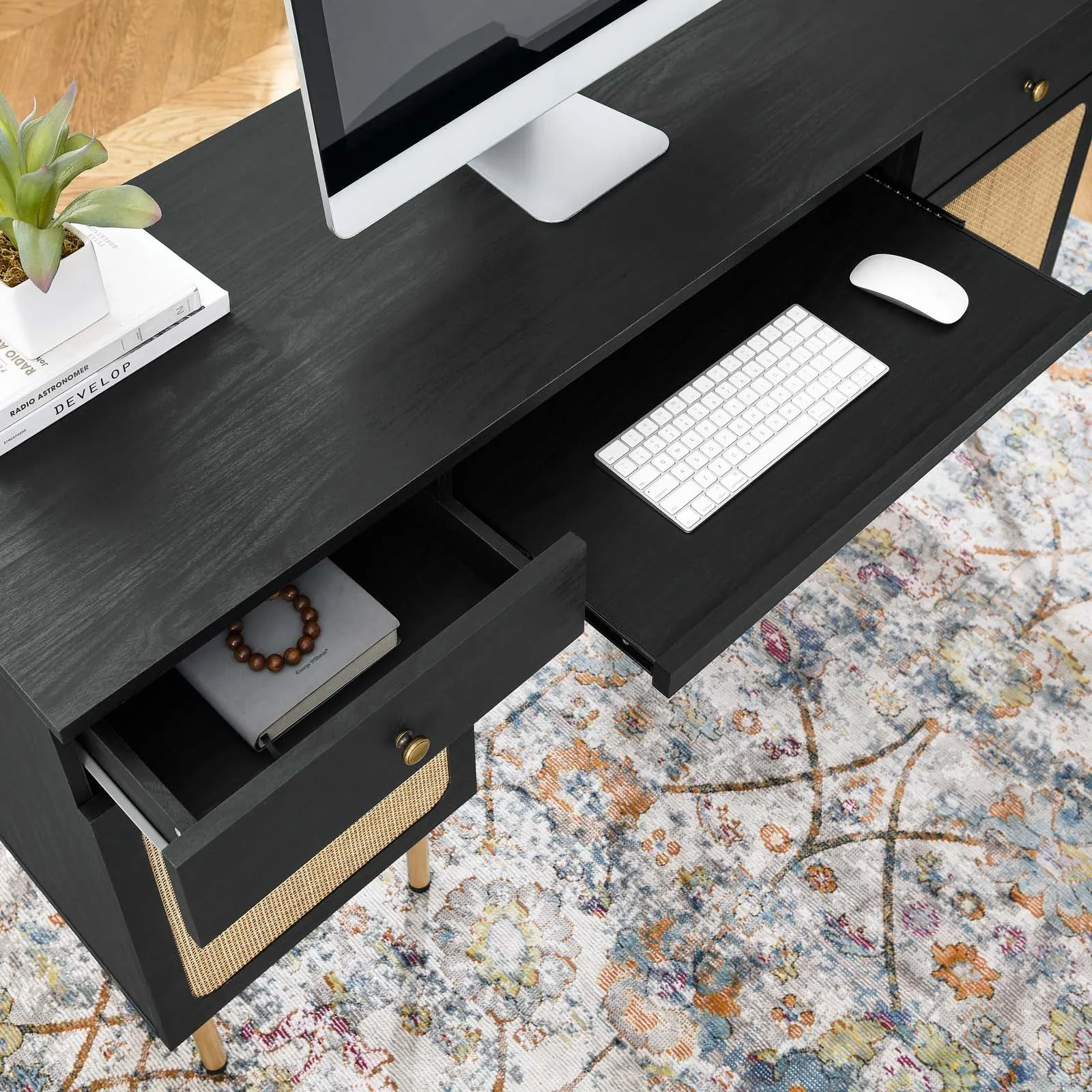 Chaucer Office Desk Black EEI-6199-BLK