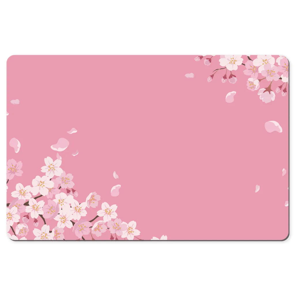 Cherry Blossoms Desk Mat, Pink Art Large Small Wide Gaming Keyboard Mouse Unique Office Computer Laptop Pad