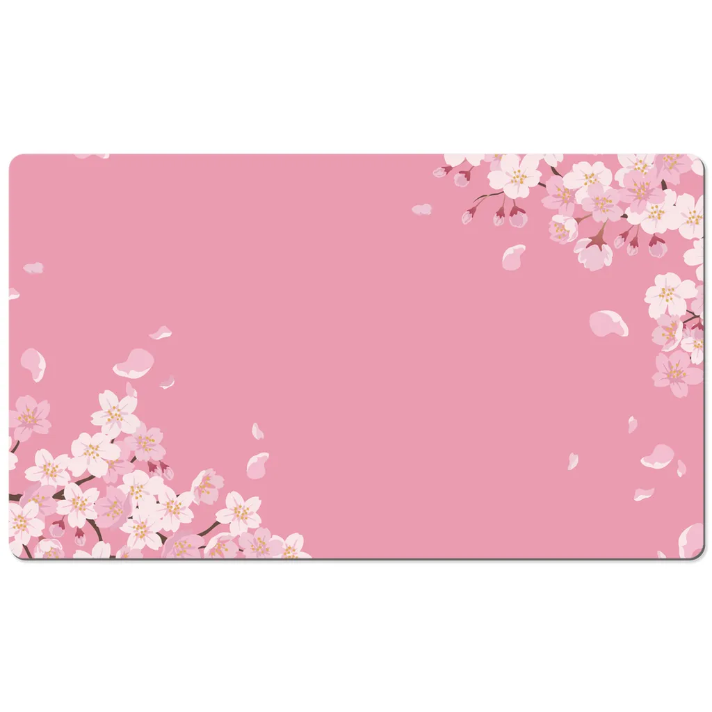 Cherry Blossoms Desk Mat, Pink Art Large Small Wide Gaming Keyboard Mouse Unique Office Computer Laptop Pad