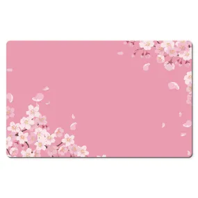 Cherry Blossoms Desk Mat, Pink Art Large Small Wide Gaming Keyboard Mouse Unique Office Computer Laptop Pad