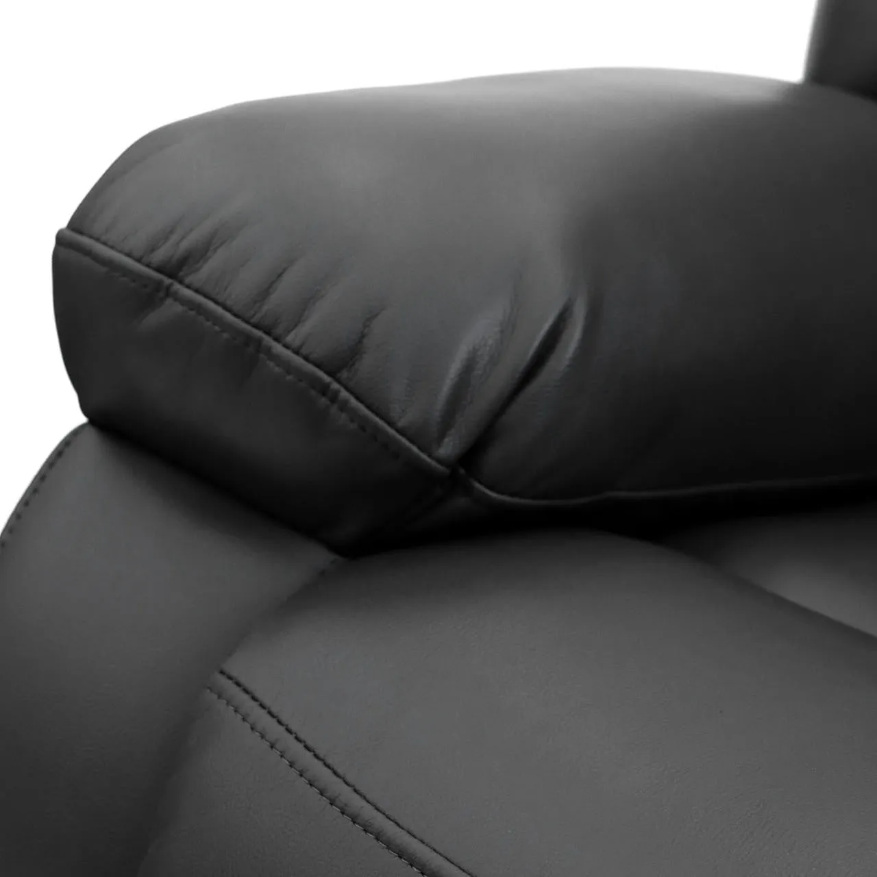 Chicago Electric Leather Recliner Sofa - Black Armchair - 92 cm