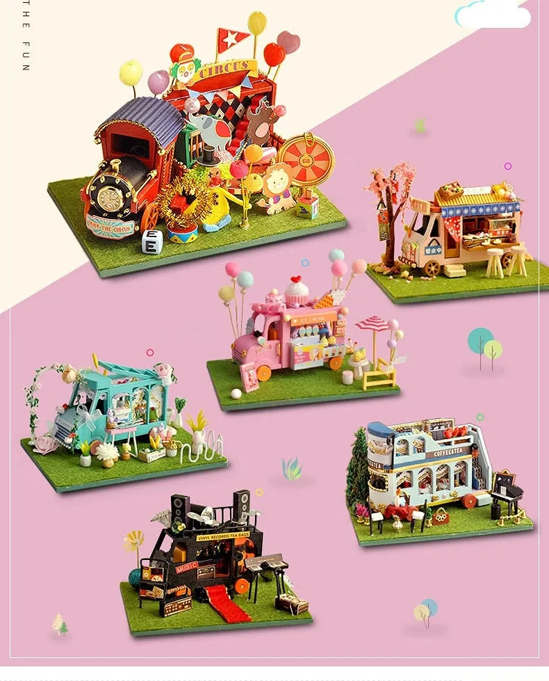 Christmas New Year Gift Mini Diy Doll House Accessories Casa Dollhouse Miniature Furniture Handmade Wooden Birthday gifts toys