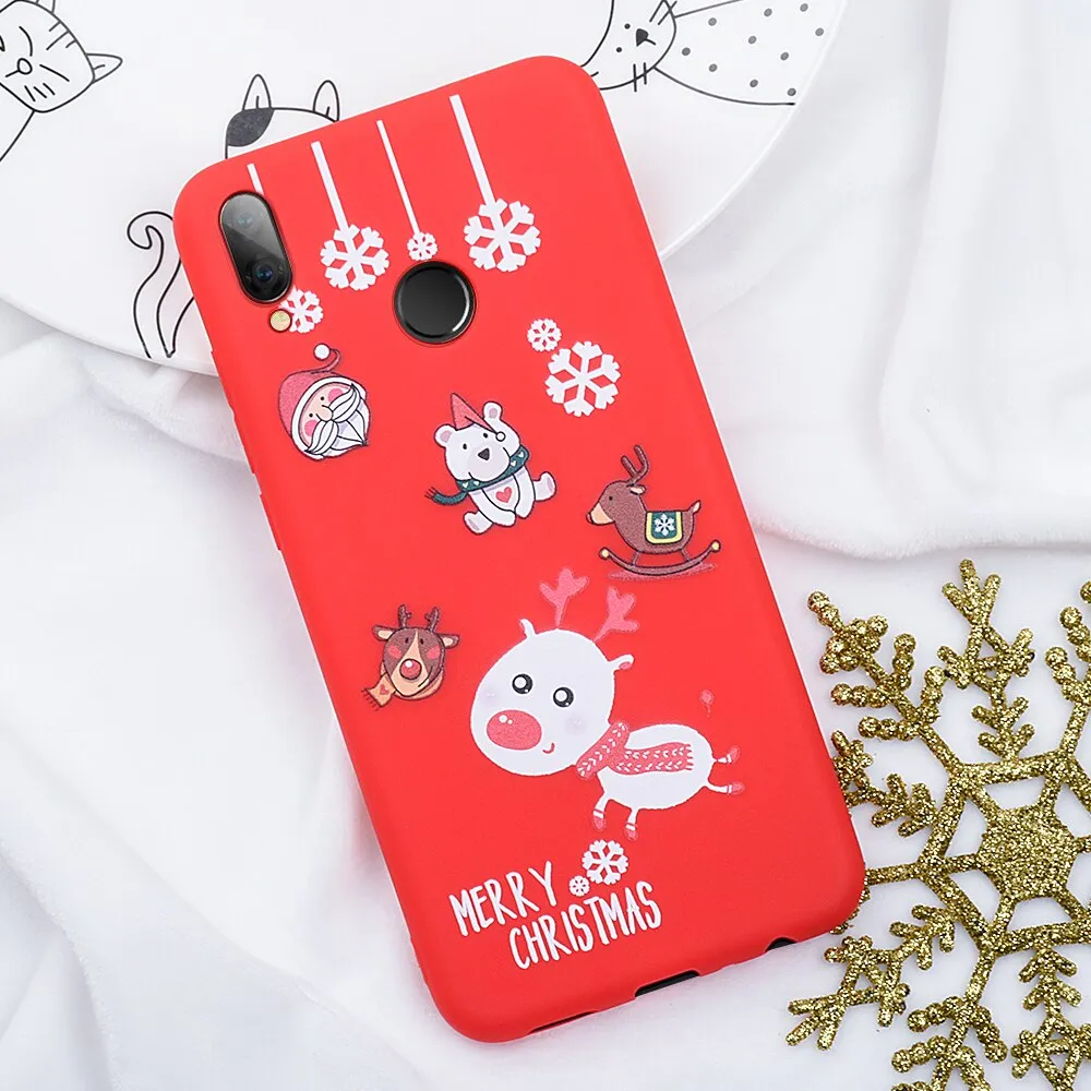 Christmas Pattern Phone Case For Xiaomi Redmi Note 7 6 Pro K20 Pro Silicone Shell For Xiaomi Mi 9T Pro 9 SE 8 Santa Claus Cover