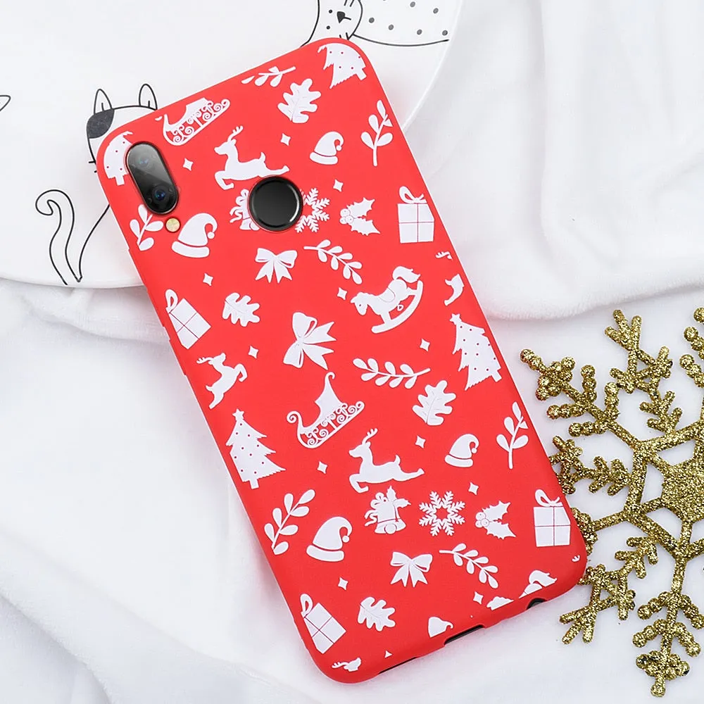 Christmas Pattern Phone Case For Xiaomi Redmi Note 7 6 Pro K20 Pro Silicone Shell For Xiaomi Mi 9T Pro 9 SE 8 Santa Claus Cover