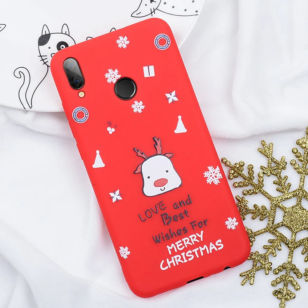 Christmas Pattern Phone Case For Xiaomi Redmi Note 7 6 Pro K20 Pro Silicone Shell For Xiaomi Mi 9T Pro 9 SE 8 Santa Claus Cover